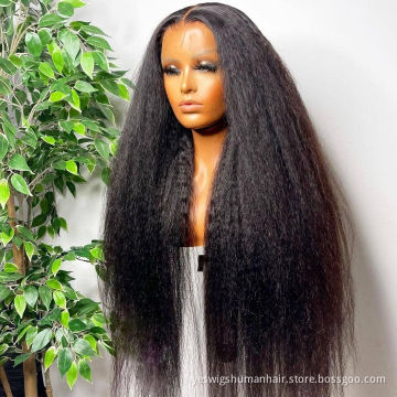 Yeswigs Full Hd Yaki Kinky Straight Human Hair Lace Front Wig Raw Brazilian Virgin Human Hair Lace Closure Wig For Black Women